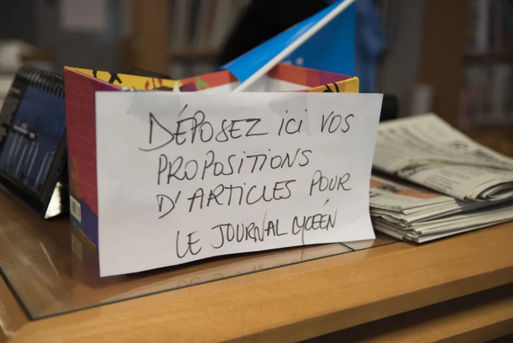 Boîte à propositions d'articles pour le journal des élèves