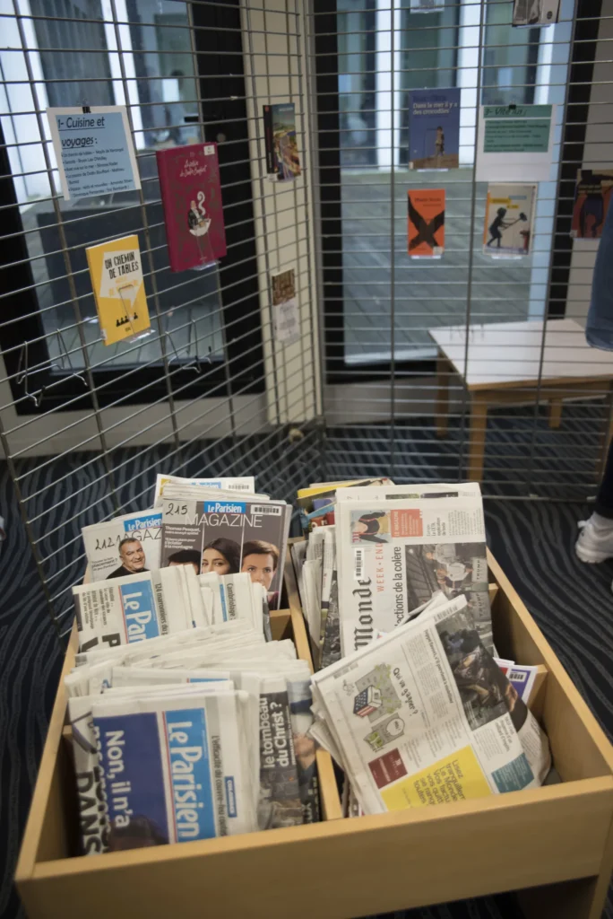 Bac de journaux et magazines du CDI